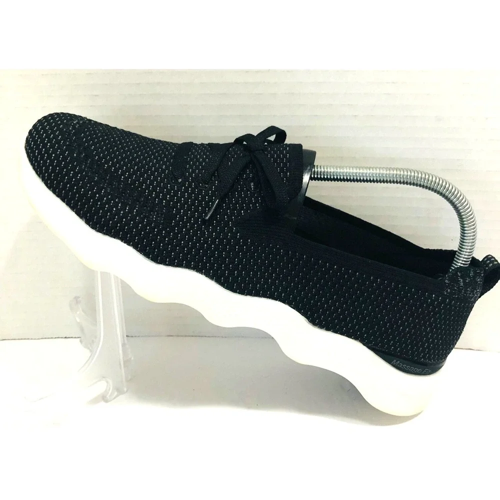 Skechers‎ Womens 9.5 Sneaker Shoes  Massage Fit Lite Black Mesh Lightweight